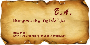 Benyovszky Aglája névjegykártya